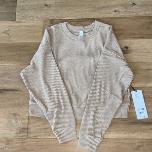 Alo nwt Muse Crew Neck Pullover gravel heather XS